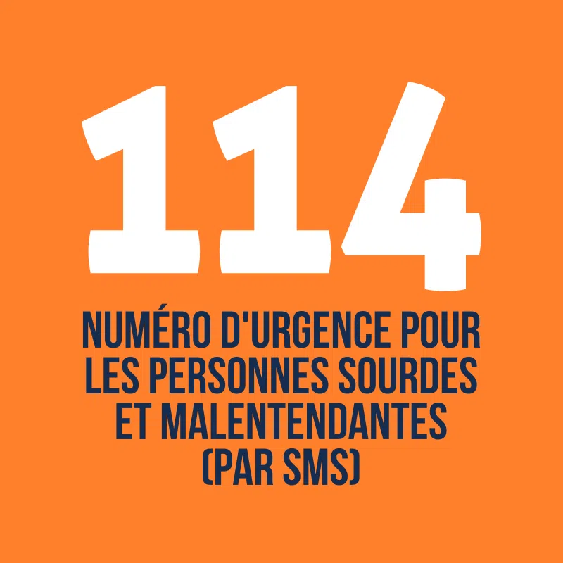 114 - Numéro d'urgence pour personnes sourdes et malentendantes (par SMS)