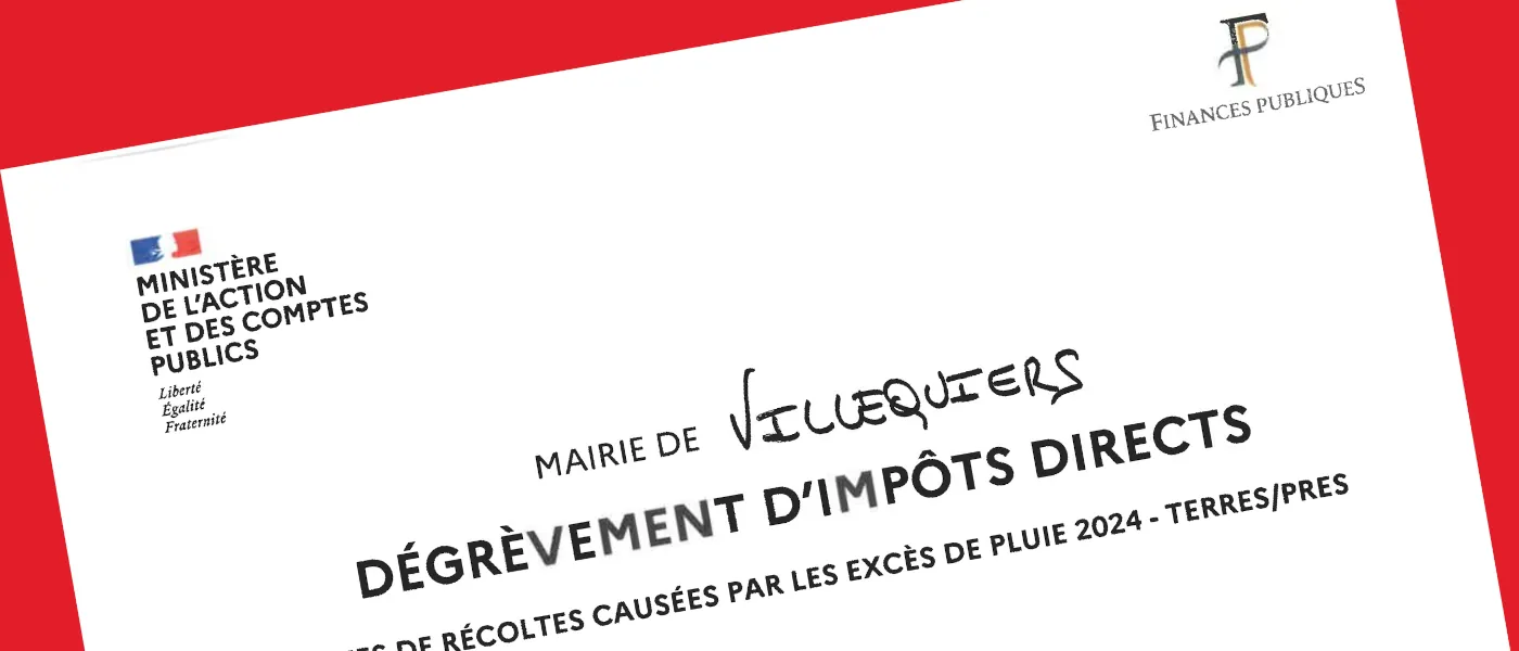 Dégrèvement au titre des pertes de récoltes en 2024